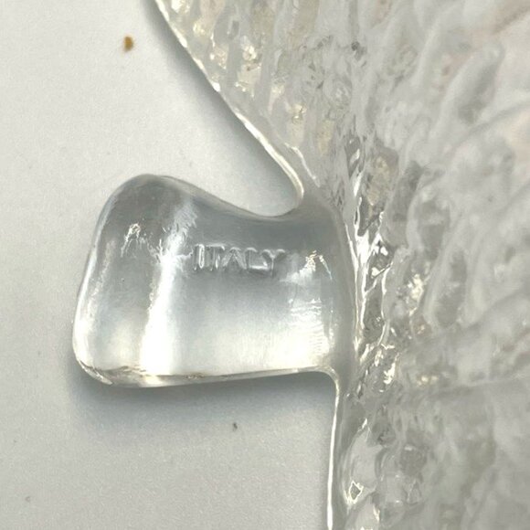 Vintage Apple Shaped Glass Bowl Dish Salad Fruit Dessert Textured Made in Italy - Picture 3 of 3